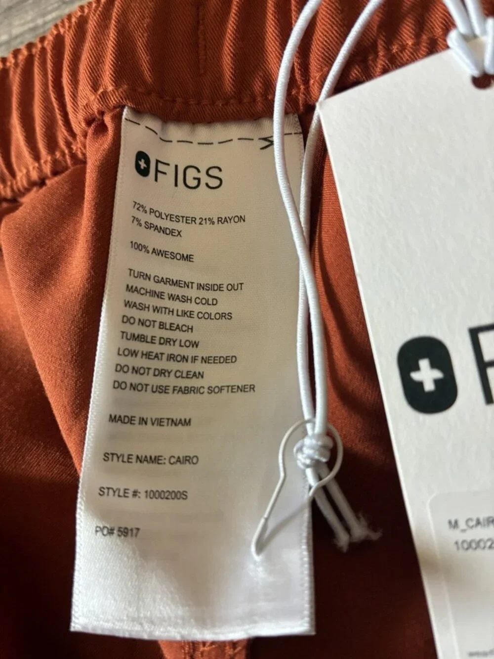 Figs Axim Cargo Scrub Pants In Rust Size XLS 39” x 28”